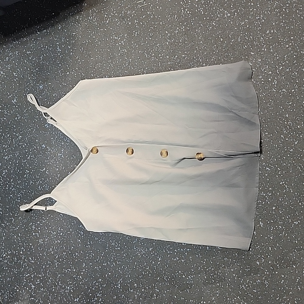 Satin Tank Top with Buttons
